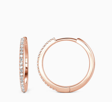 Rose Hoops - 18K Rose Gold-  Natural Diamond 0.30CT- VS