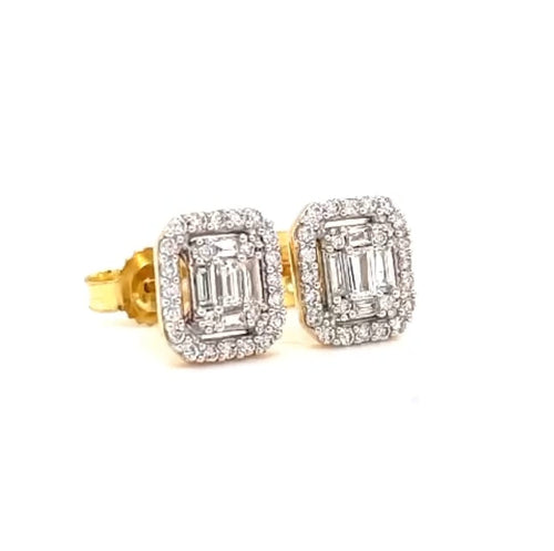 ELLA -   0.33ct / VS Diamond Earrings Baguette/  18K Yellow Gold